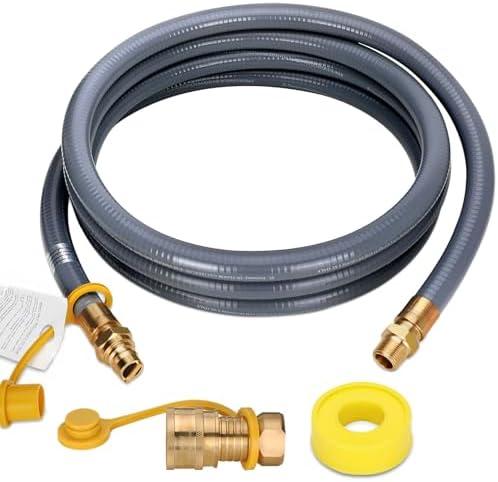 3/4" Natural Gas Hose for Generator, 15FT 3/4" ID Natural Gas Hose with Quick Connect for NG/LP Propane Appliances, Grill,Patio Heaters,Generators, Indoors & Outdoors CSA Certified