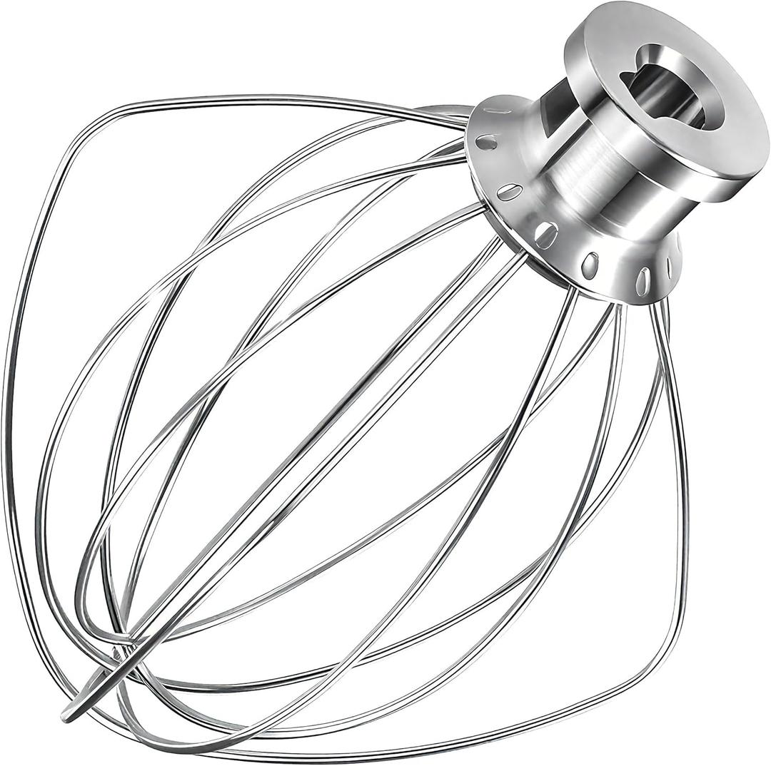 Stainless Steel Whisk Attachment Fits KitchenAid, 6 Wire Whip for 4.5 5 Quart KitchenAid Tilt-Head Stand MixerK45WW Kitchen Aid Accessories and Attachments Replacement Parts, Dishwasher Safe