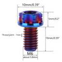 Titanium Flange Head Bolt M6x10 15 20mm T30 Torx Screw Pack of 4 (Burnt Blue, M6x10mm)