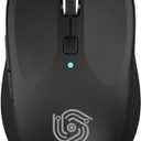 Wireless Computer Mouse - Full-Size 2.4G USB Receiver Mouse, 6 Buttons with Back/Forward, 3 DPI Levels, Lightweight, Ambidextrous Design, Black (MKE 410)