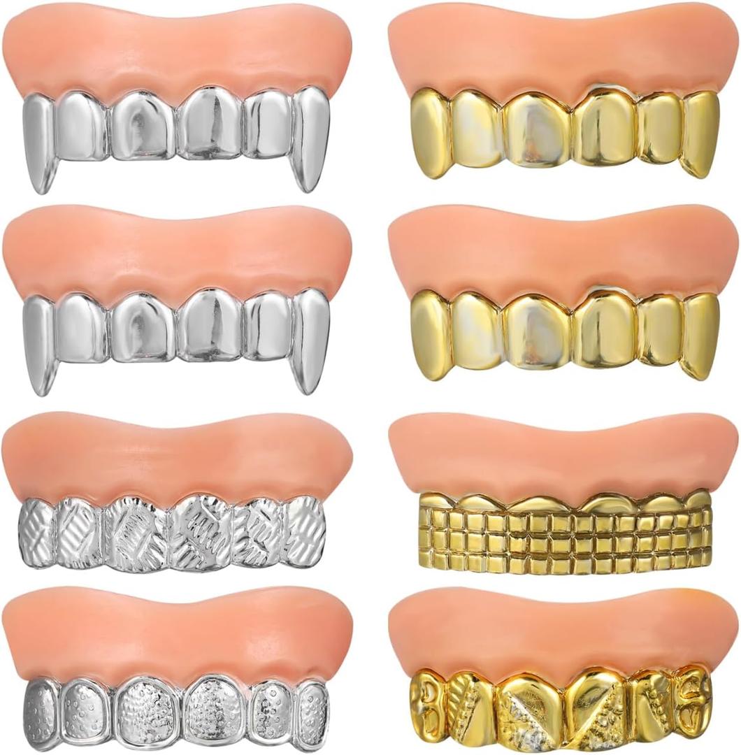 ABOOFAN 8pcs Halloween Dentures Halloween F Artificial Clothing Grille