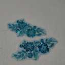 Handmade Sewing Sequin Beaded or Pearl Flower Fabric Lace Applique for Wedding Dress Gown Bodice Costume Clothing Craft DIY 2PCS/Bag 5.9X12.2inches (Sky Blue)