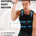 Arjen Kroos Men's Slimming Shirt Mesh Compression Shirt 4-Way Stretch Body Shaper for Chest,Abdomen & Posture Support (Black, S)