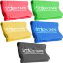 Resistance Bands Set. 3 or 5 Pack Non-Latex Physical Therapy, Professional Elastic Band. Perfect for Home Exercise, Workout, Strength Training, Yoga, Pilates, Rehab, Gym (Yellow/Red/Green/Blue/Gray)