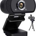 1080P Webcam USB Plug and Play with Microphone,Web Camera for Desktop Computer PC Laptop with Privacy Cover and Tripod Live Streaming Video Calling Recording Game N5