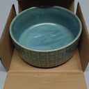 Ceramic Dog Bowl, 6.5 inch Pet Dog Food Bowl Water Bowls, Dogs Dish for Middle and Small Dogs, Puppy, Green