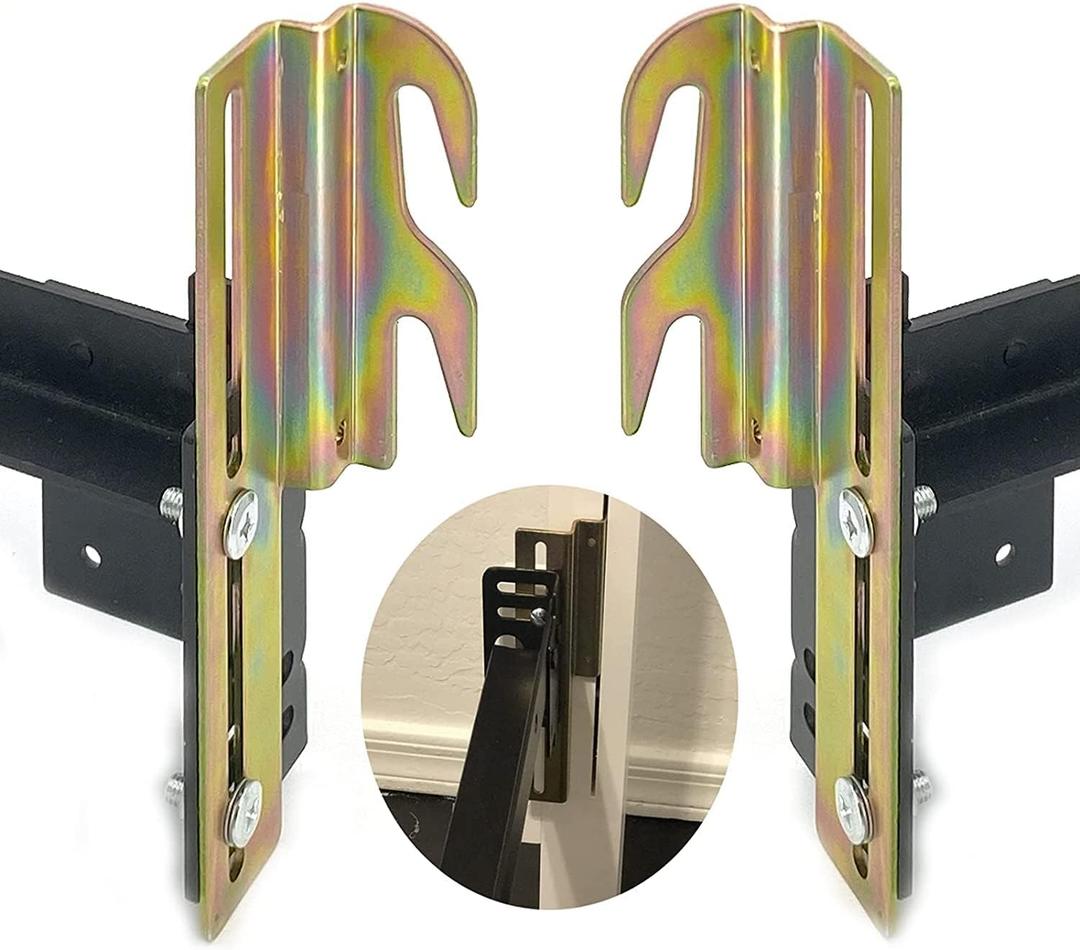 4Pcs 711 Bed Frame Bolt On to Hook On Conversion Brackets for Headboard with Hardware, Adjustable Bed Rail Hook Plate AdapterHook on Bed Rails Brackets