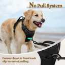 rabbitgoo Dog Harness No Pull with 2 Leash Clips, Adjustable Soft Padded, Reflective Oxford No Choke Pet Vest with Easy Control Handle for Large Dogs, Black, L