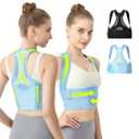 Posture Corrector for Women - Lightweight and Breathable Back Brace for Pain Relief, Rounded Shoulders and Hunchback, Compact & Portable with Fashionable Design, Invisible Under Clothes Blue XL