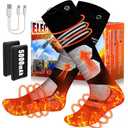 VeRosky Heated Socks, Heated Socks for Men, Women, Rechargeable, Washable, Electric Heated Socks Up to 8 Hours with 4 Heating Levels for Hunting, Camping, Hiking, Skiing, Walking, Fishing, Cycling, Outdoor Work