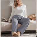 Neer 3 Pack Women's Plus Size Lounge Pants, Wide Leg Yoga Pants Baggy Drawstring Sweatpants with Pockets Casual Loose Jogger (XXXL)