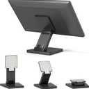 Adjustable Metal Folding Monitor Bracket for Touch Screen Desk Mount with VESA Hole 75x75mm&100x100mm All in Single PC Stand (Black)