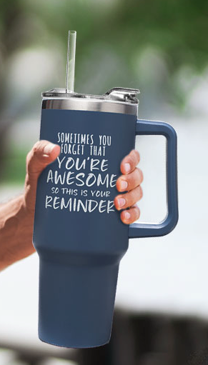 NOWWISH Gifts for Women, Sometimes You Forget You're Awesome 40 oz Tumbler with Handle and Straw, Birthday Gifts for Her Mom Wife Girlfriend and Sister