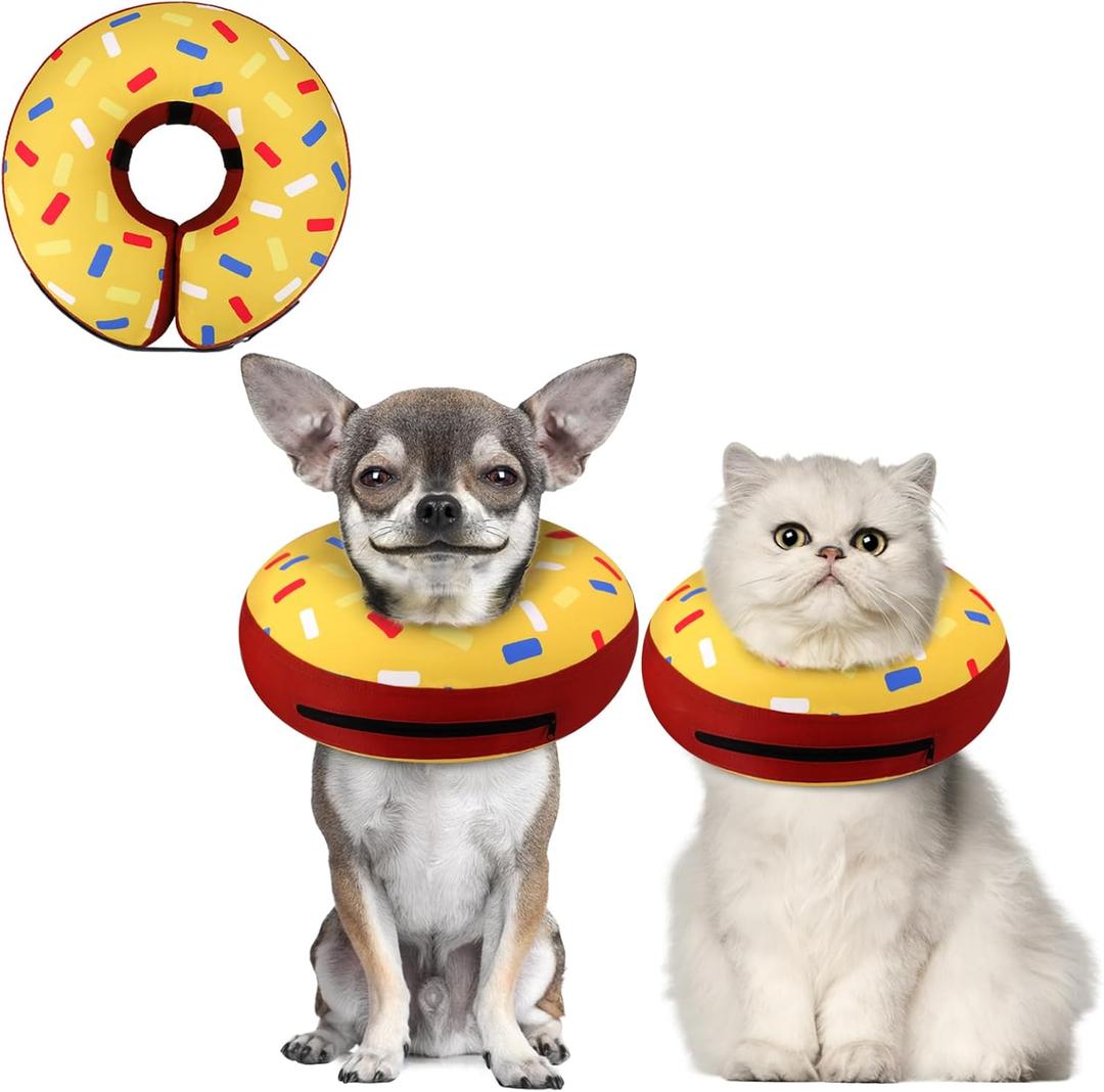 Supet Inflatable Dog Cone Collar for Small Dogs Puppies Cats, Soft Dog Cone Alternative After Surgery for Puppies Cats to Stop Licking XS