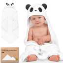 KeaBabies Hooded Baby Towel for Newborn - Viscose Derived from Bamboo Large Baby Bath Towels with Hood for Boys, Girls, Toddler, Extra Absorbent & Soft Newborn Bath Essentials (Panda, Regular)