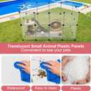 24 Panels Portable Small Animals Playpen,48"x 24"x 28" Transparent Pet Playpen,Portable Plastic Enclosure,Puppy Play Pen for Indoors Outdoor Pet Fence for Guinea Pigs,Bunny,Ferrets,Hamsters,Hedgehogs