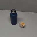 Bambaw Stainless Steel Water Bottle 16 oz, Navy Blue Sports Bottle, Non-Insulated Single Wall, Children's Small Metal Water Bottle, 500 ml, Reusable  Aegean Blue