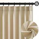Topfinel Pinch Pleated Curtains 90 Inches Long 2 Panels Set,Beige Semi Sheer Cotton Blend Linen Burlap Farmhouse Modern Light Filtering Curtain Drapes for Living Room Bedroom,40x90 inch Length