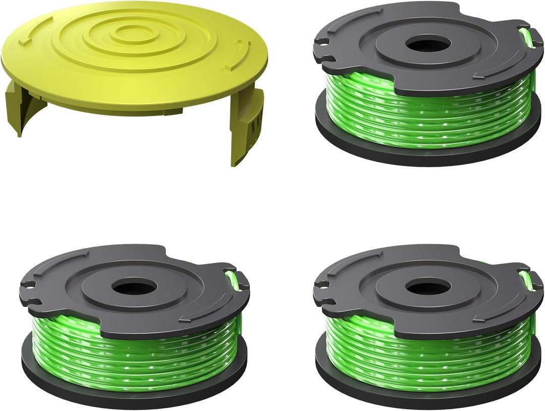Trimmer Spool Line for SEYVUM 20V MJ8603 Weed Trimmer, Edger Spool Line, 0.065-inch Trimmer Spool, 3-Pack 16.5 ft String Trimmer Lines, Replacement Cap Included
