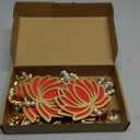 10 Pcs Lotus Decorations for Pooja Diwali Floral Wall Hanging Garlands for Temple Decor Indian Pooja Wood Decoration Back Dropper Showpiece for Diwali Home Wall Room Decor(Bell Style)