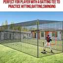 PLAYAPUT Portable Baseball & Softball Batting Cage,22FT x 12FT x 8FT Batting Cage Net With Pitching Machine Hole,Detachable Door,Target,And Guide Ropes,Easy Setup Batting Cages For Backyard,Park,Field
