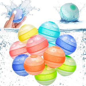 12 Pcs Reusable Water Balloons for Kids, Quick Fill, Self Sealing, Non-Magnetic, Silicone, Refillable Water Balloons, Backyard, Pool, Beach Water Games for Boys & Girls, Water Toys for Kids Ages 4-8