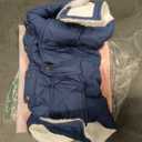 KYEESE Dog Coat Soft Dogs Jacket with Pocket Warm Pet Winter Puffer Coat with Leash Hole Waterproof Pets Clothes for Cold Weather Thick Dog Coats for Medium Dogs Windproof Pet Sweater (XX-Large, 01# Blue)