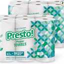 Amazon Brand - Presto! Ultra-Strong Premium Paper Towels, 158 Sheet Huge Roll - Flex-a-Size, 12 Rolls (2 Packs of 6), Equivalent to 38 Regular Rolls, White