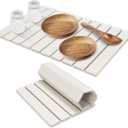Large Stone Dish Drying Mat for Kitchen Counter, 24"(L)16"(W) Fast Dry Super Absorbent Collapsible Dish Drying Mats, Eco-Friendly Diatomaceous Earth Mats for Dishes Bottles Cups,Match Any Countertop