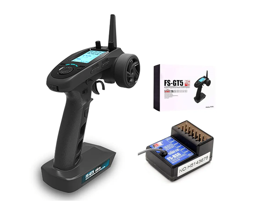 Flysky FS-GT5 6CH AFHDS RC Transmitter w/ FS-BS6 Receiver for RC Car Boat
