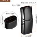 uxcell 6Pcs 8mmx4mm Flat Leather Clasps, Jewelry Bracelet Clasps Flat Closure End Caps for Jewelry Bracelet Craft Making Supplies DIY, Black
