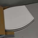 Hibbent Premium Elongated Toilet Seat with Quiet Close, One-Click to Quick Release, Installation Non-Slip Seat Bumpers, Slow Toilet Seat and Cover, Cleaning-White Color