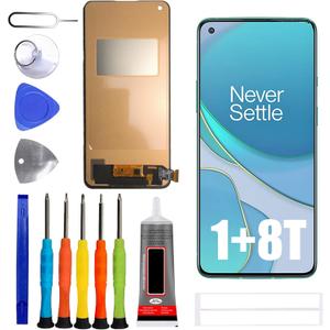 TFT Display [No Fingerprint Function] Compatible with Oneplus 1+8T [6.55 inch] KB2001, KB2000, KB2003, KB2005 Screen Touch Digitizer Assembly LCD Display with Repair kit