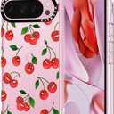 MOSNOVO Case for Google Pixel 9 Pro XL, [Buffertech 6.6ft Military-Grade Drop Protection] [Anti Peel Off Tech] Clear TPU Bumper Phone Case Cover Design - Cute Cherry