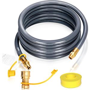 3/4" Natural Gas Hose for Generator, 30FT 3/4" ID Natural Gas Hose with Quick Connect for NG/LP Propane Appliances, Grill,Patio Heaters,Generators, Indoors & Outdoors CSA Certified