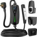 Level 2 Tesla Charger-24Amp 240V, NEMA 14-30 Plug, 25FT Extension Cable, Adjustable Current (10-24A)-Portable Home Mobile EV Charger for Model Y/X/3/S/Cybertruck, Fit 4-Prong Dryer Outlet