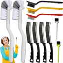 11Pcs Crevice Cleaning Brush,Gap Cleaning Brush with Long Handle,Small Gap Cleaning Brush for Bathroom Kitchen Toilet Water Cup Bottle and Window Groove