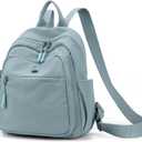 Mini Backpack Purse for Women Lightweight Nylon Casual Bag Small Daypacks for Work Travel (B Light Blue)