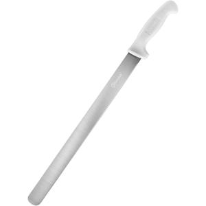 Extra-Long 15-inch Blade Slicing Roasting Knife, Straight Blade, White Handle