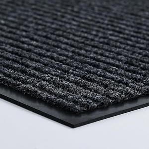 Durable Indoor Outdoor Door Mats for Entryway, Heavy Duty Front Door Mat, 72" x 36" Low Profile Welcome Mats for Entry, Stain and Fade Resistant Indoor Outdoor Entrance Mat (Dark Grey Striped)