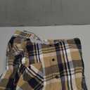 ZITY Men's Flannel Hoodie Shirts Casual Button Down Plaid Shirt Jackets for Men Long Sleeve Stylish Hooded with Pocket Navybeigewhite Medium