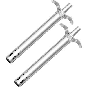 Easy Grip Waterproof Stainless Steel Gas Lighter - Pack of 2, Regular Gas Lighters for Stoves, Restaurants & Kitchen Use - Silver Matte