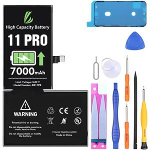 LL TRADER Battery for iPhone 11 Pro 7000 mAh High Capacity Replacement Battery for iPhone 11 Pro, (A2160A2217A2215) with Full Set Repair Tool Kit