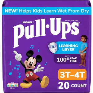 Pull-Ups Boys' Potty Training Pants, Size 3T-4T Training Underwear (32-40 lbs), 20 Count