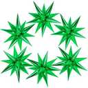 JHZMCRX 72 Pcs Star Balloons Foil Explosion Balloons Magic 12 Point Star Cone Balloon Arch Garlands Large for Birthday Wedding Anniversary Graduation Party Decorations Backdrops Green