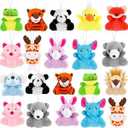 2 x 24PCS Mini Plush Animals Toys for Easter Eggs Fillers, Easter Egg Hunt for Kids Toddlers, Easter Gifts for Easter Classroom Prizes, Easter Basket Stuffers Party Favor Classroom Exchange Prize