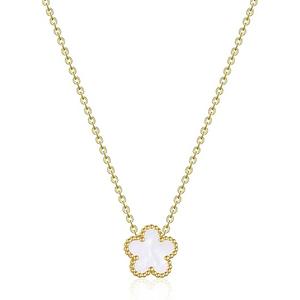 18K Gold Plated Clover Necklace for Women, Four Leaf Flower Lucky 4 Leaf Necklace Pendant Dainty Jewelry Gift for Women