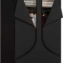 SORCEDAS Portable Wardrobe Closet Storage Organizer Metal Hanging Rack Non-Woven Fabric 34 Inch Black