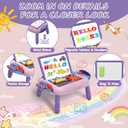 Gift for 1-2 Years Old Girl, Girl Toys with Magnetic Letters and Numbers, Portable Doodle Board Easel, Learning and Educational Toy for 1-2 Years Old Girls (Pink Purple)