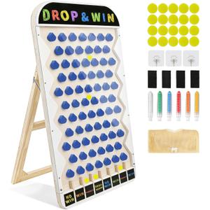 Zhenx Extra Large Prize Drop Board, 41.3" x 23.6" Prize Drop Disc Game Wood, Disc Drop Games for Family Parties, Parties, Trade Show Booth and Carnival Game